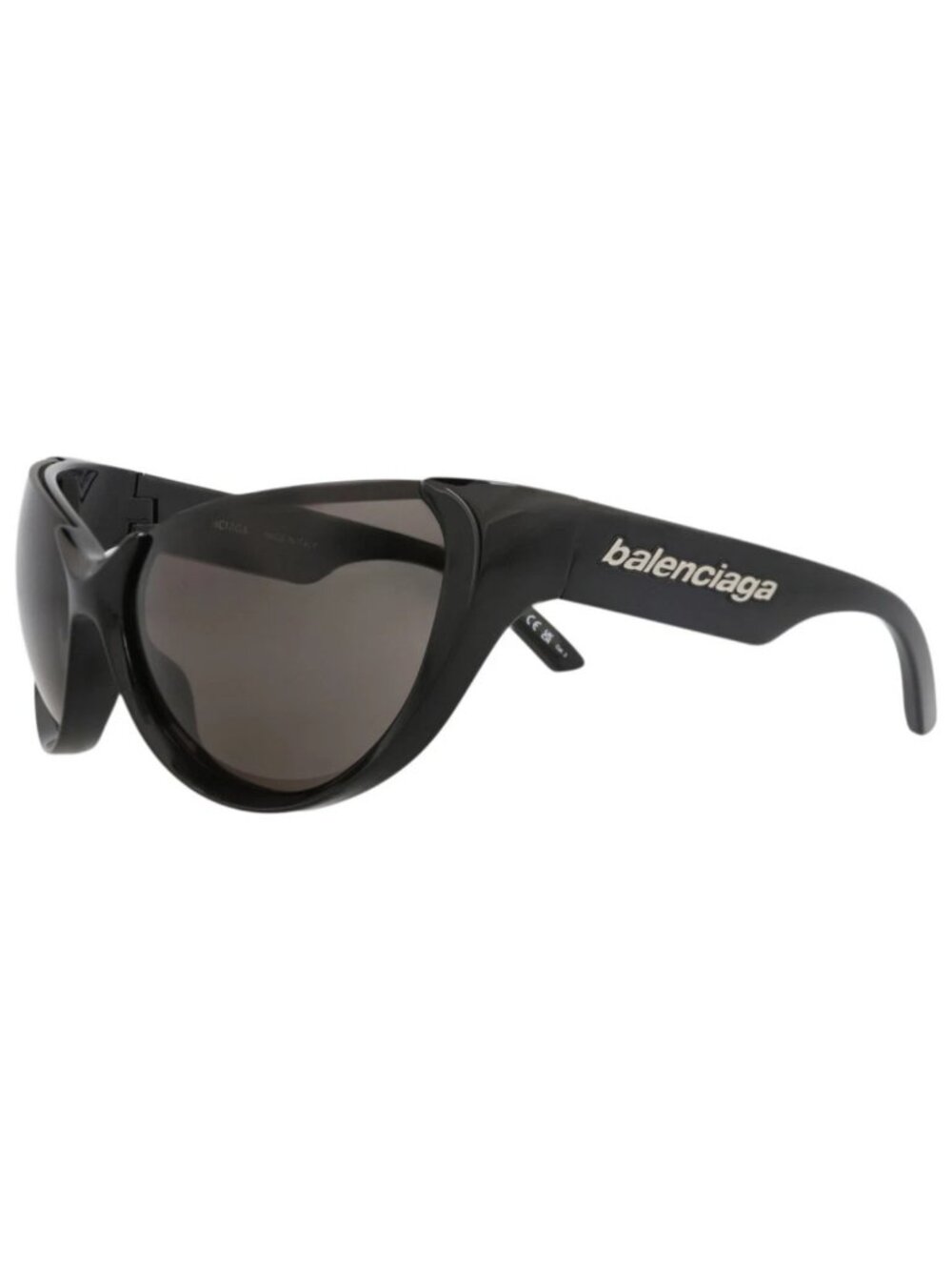 New Balenciaga Women's Sunglasses Cat Eye Bio Injection Rilsan Frame Black Black